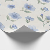 Blaue Cottagecore-Wildblumen-Botanikdruck Geschenkpapier (Ecke)