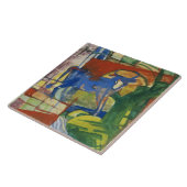 Blaue Cow, 1914 (Tempera auf Papier) Fliese (Seite)