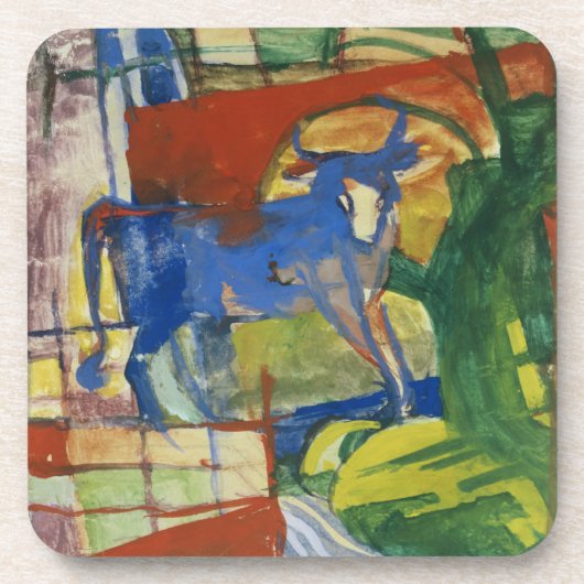 Blaue Cow, 1914 (Tempera auf Papier) Getränkeuntersetzer (Vorderseite)