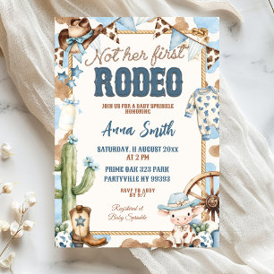 Blaue Cowboy-Baby-Party - Nicht ihr erstes Rodeo Einladung