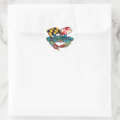 Blaue Crab-Maryland-Flagge Herz-Aufkleber (Tasche)