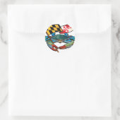 Blaue Crab-Maryland-Flagge Runder Aufkleber (Tasche)