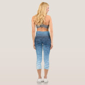 Blaue Crackeiskapsel Capri Leggings (Rückseite)