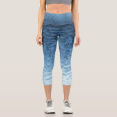 Blaue Crackeiskapsel Capri Leggings (Vorderseite)