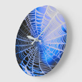 Blaue Creepy Spooky Spider Web Große Wanduhr (Winkel)