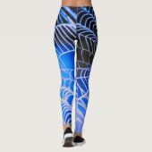 Blaue Creepy Spooky Spider Web Leggings (Rückseite)