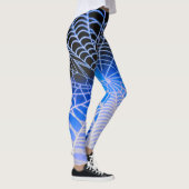 Blaue Creepy Spooky Spider Web Leggings (Rechts)