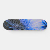 Blaue Creepy Spooky Spider Web Skateboard (Horizontal)