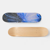 Blaue Creepy Spooky Spider Web Skateboard (Horizontal)