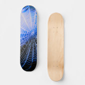 Blaue Creepy Spooky Spider Web Skateboard (Vorderseite)