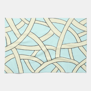 Blaue Creme aus Streifen Geschirrtuch