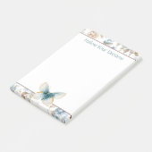 Blaue Creme Beige Braune Blumen Schmetterling Post-it Klebezettel (angewinkelt)