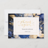 Blaue Creme-Blume Dankeskarte (Vorderseite)