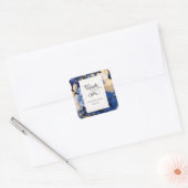 Blaue Creme-Blume Quadratischer Aufkleber (Umschlag)