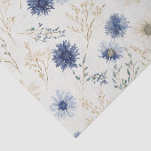Blaue Creme Blumen Brautparty Seidenpapier (Ausschnitt)