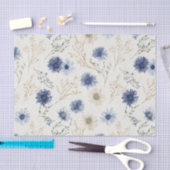 Blaue Creme Blumen Brautparty Seidenpapier (Handwerk)