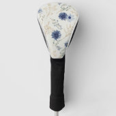 Blaue Creme Blumen Golf Headcover (Vorderseite)