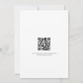 Blaue Creme-Blumen Hochzeit Termin merken QR-Code Einladung (Rückseite)