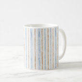 Blaue Creme Braune Streifen Kaffeetasse (VorderseiteRechts)