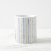 Blaue Creme Braune Streifen Kaffeetasse (Mittel)