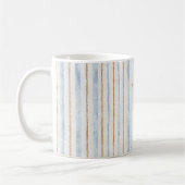 Blaue Creme Braune Streifen Kaffeetasse (Links)