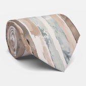 Blaue Creme Braune Streifen Krawatte (Gerollt)