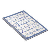 Blaue Creme Elegante Muster Planer Organisieren Notizblock (Rechte Seite)