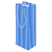 Blaue Creme Geschenktüte Für Weinflaschen (Rückseite Schrägansicht)