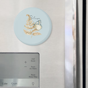 Blaue Creme Glaub Schmetterling Magnet