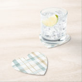 Blaue Creme Karierte Streifen Brautparty Untersetzer (Vor Ort)