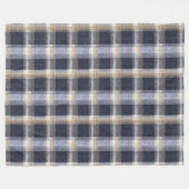 Blaue Creme Karierte Streifen Fleecedecke (Vorderseite (Horizontal))