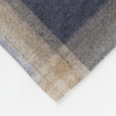 Blaue Creme Karierte Streifen Fleecedecke (Ecke)