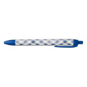 Blaue Creme Karierte Streifen Kugelschreiber (Unterseite)