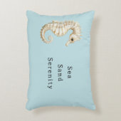 Blaue Creme Seepferdchen Ozean Brautparty Dekokissen (Vorderseite(Vertikal))