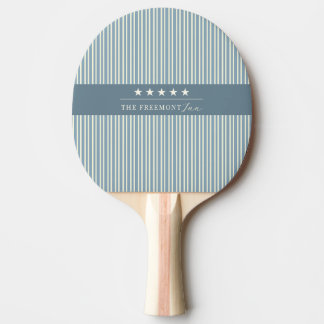 Blaue Creme Sterne Streifen Tischtennis Schläger