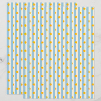 Blaue Creme-Streifen Gold-Sonnenstrahl-Sch scrapbo