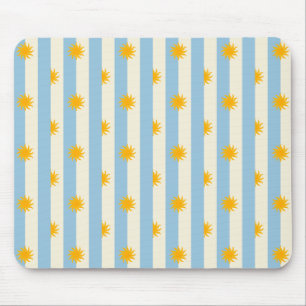 Blaue Creme-Streifen-Goldsunburst-Mauspad Mousepad