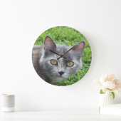 Blaue Creme - Tortie Kitty Wall Uhr (Zuhause)