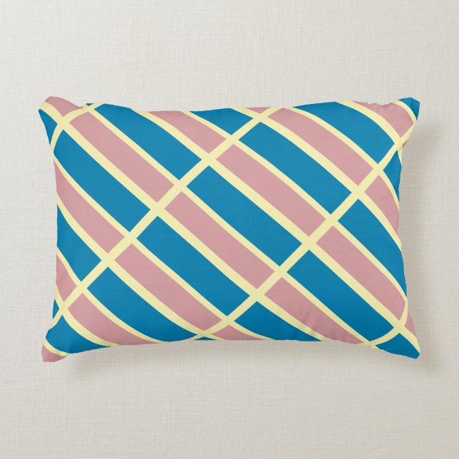 Blaue Creme und Rosa Dekokissen (Vorderseite)