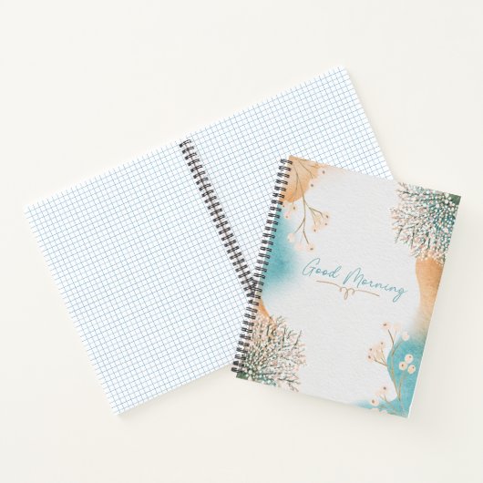 Blaue Creme Wasserfarbe Abstrakter Hintergrund Blü Notizblock (Innenseite)