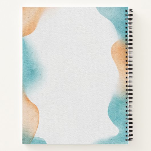 Blaue Creme Wasserfarbe Abstrakter Hintergrund Blü Notizblock (Rückseite)