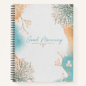 Blaue Creme Wasserfarbe Abstrakter Hintergrund Blü Notizblock (Vorderseite)