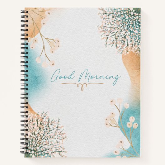 Blaue Creme Wasserfarbe Abstrakter Hintergrund Blü Notizblock (Vorderseite)