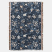 Blaue Creme Weihnachts-Schneeflocken Decke (Vorderseite Vertikal)