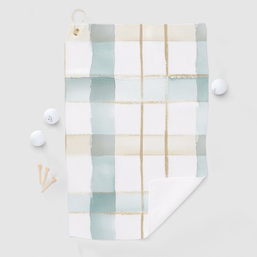 Blaue Creme Weiße Karos   Golfhandtuch (Insitu)