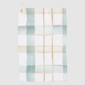 Blaue Creme Weiße Karos   Golfhandtuch (Vorderseite)