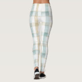 Blaue Creme Weiße Karos Leggings (Rückseite)