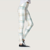 Blaue Creme Weiße Karos Leggings (Rechts)