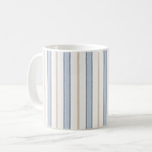 Blaue Creme Weiße Streifen Kaffeetasse