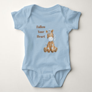 Blaue Creme Zebra Baby Strampler